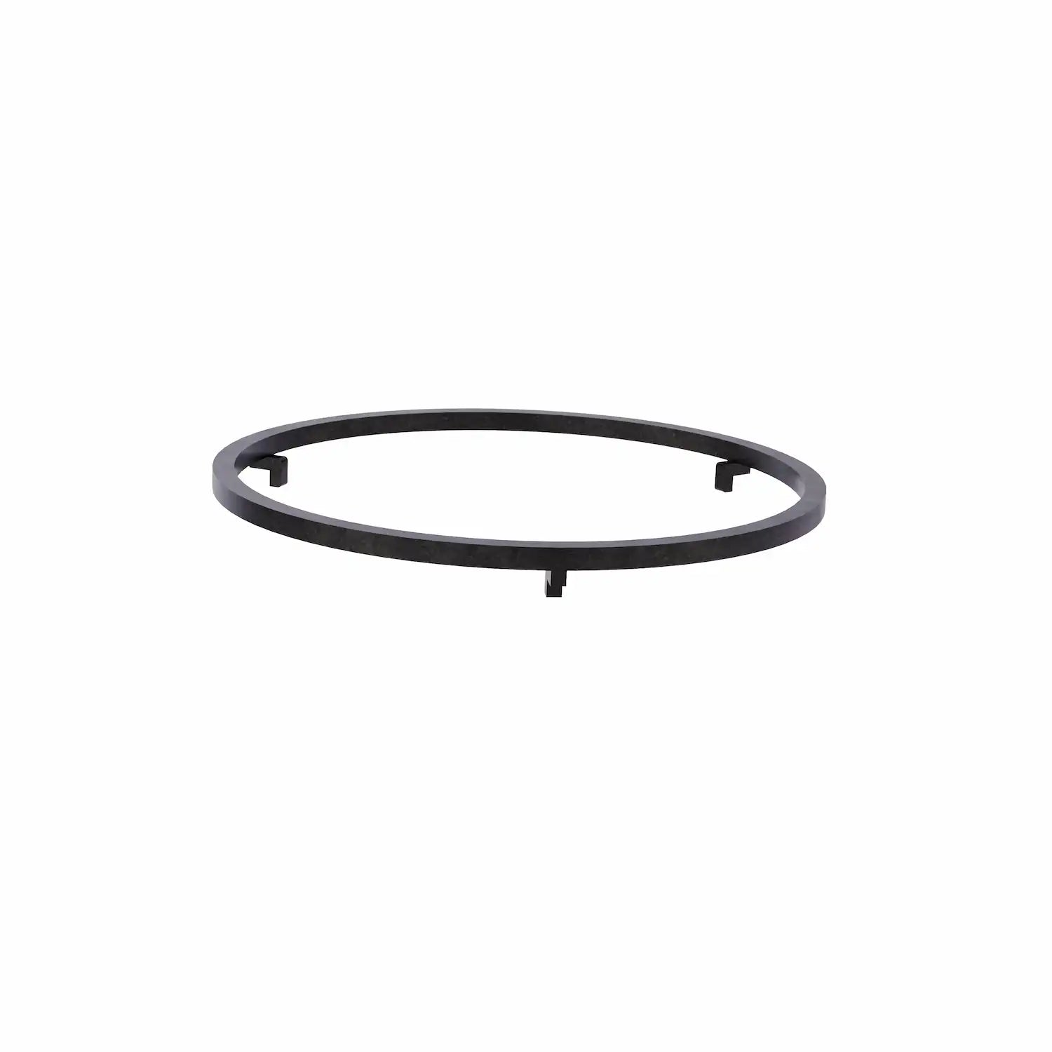 a carbon steel ring with 3 little feet that can be used as a bumper on a Vuuris grill to ensure food does not slide into opening