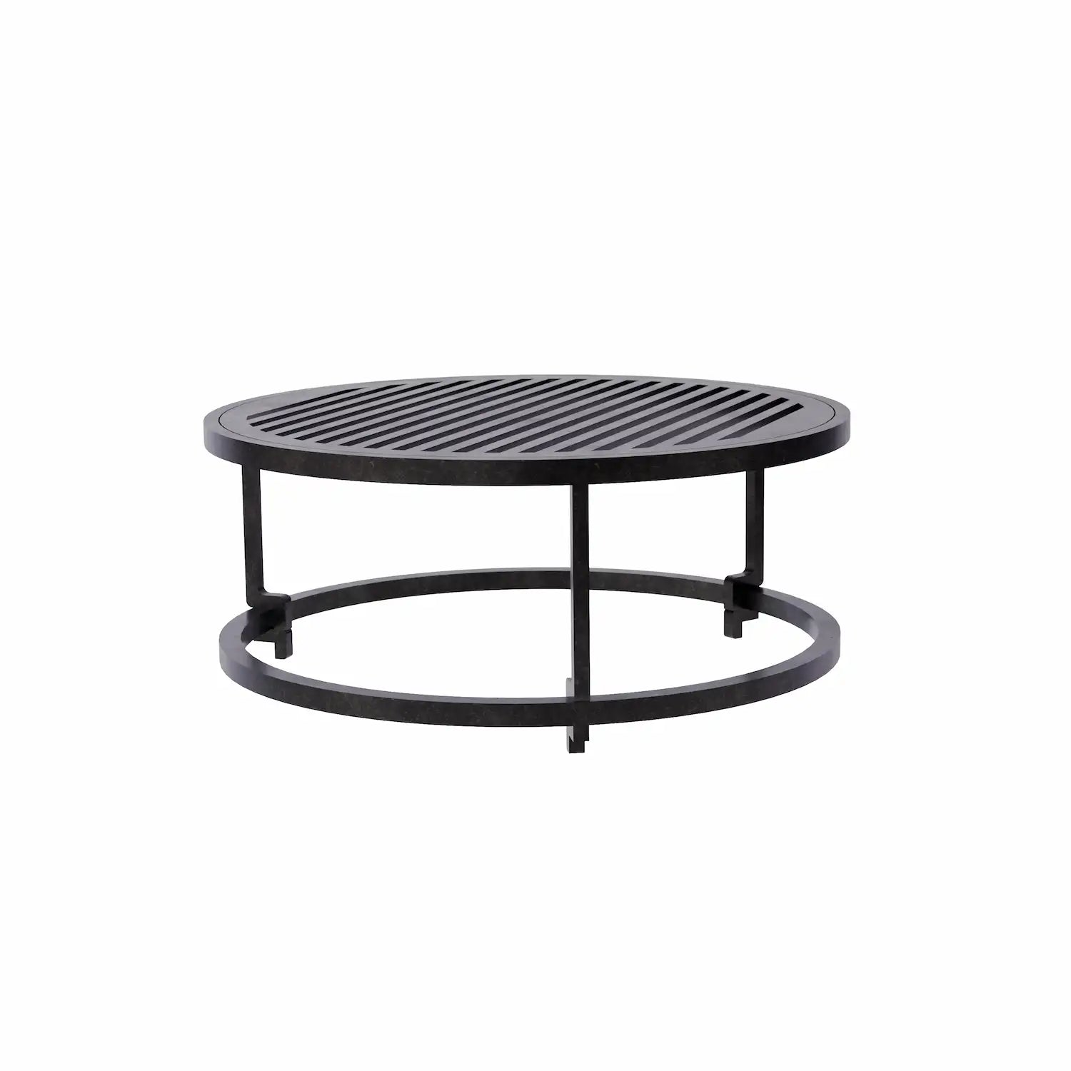 Vuuris grill on top of the food bumper showing the compatibility. All parts in carbon steel against a white studio background